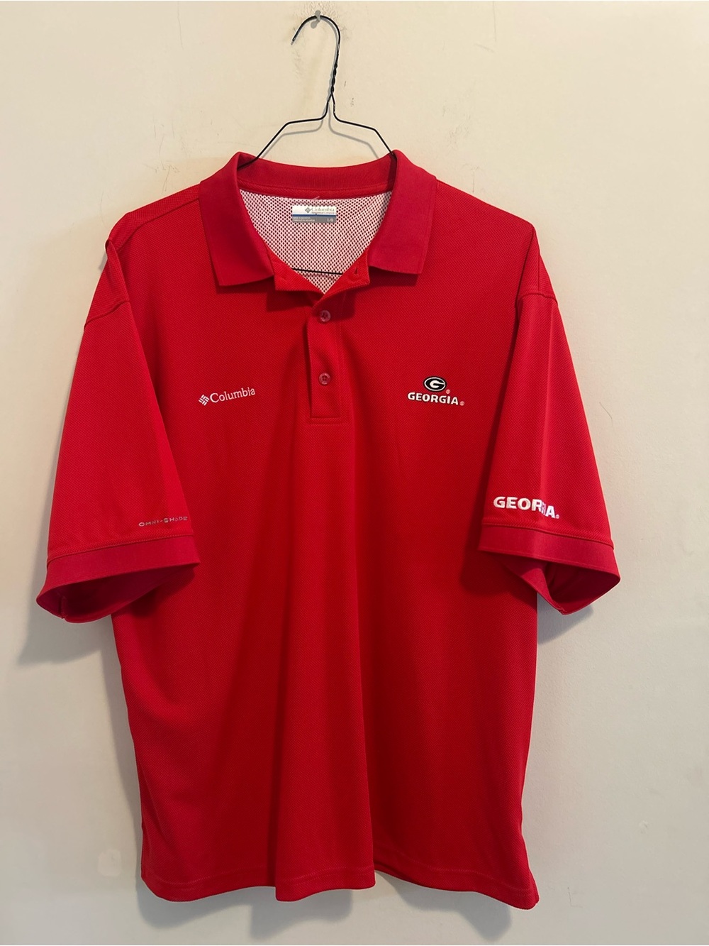 Columbia Men's Red Georgia Bulldogs Polo Shirt